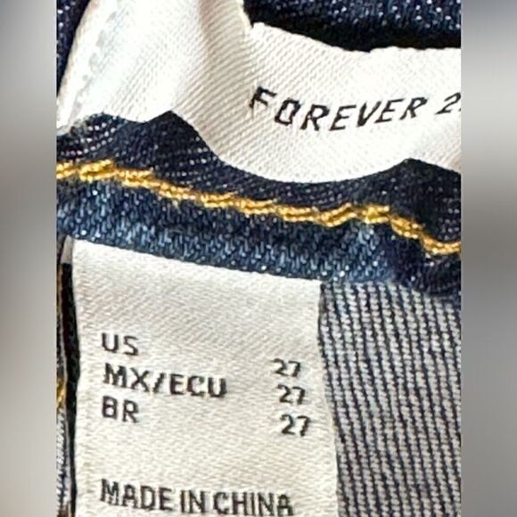 Forever 21 Jeans Womens Size 27 Y2K Flare Wide Leg Raw Hem High rise Denim New - Picture 5 of 10